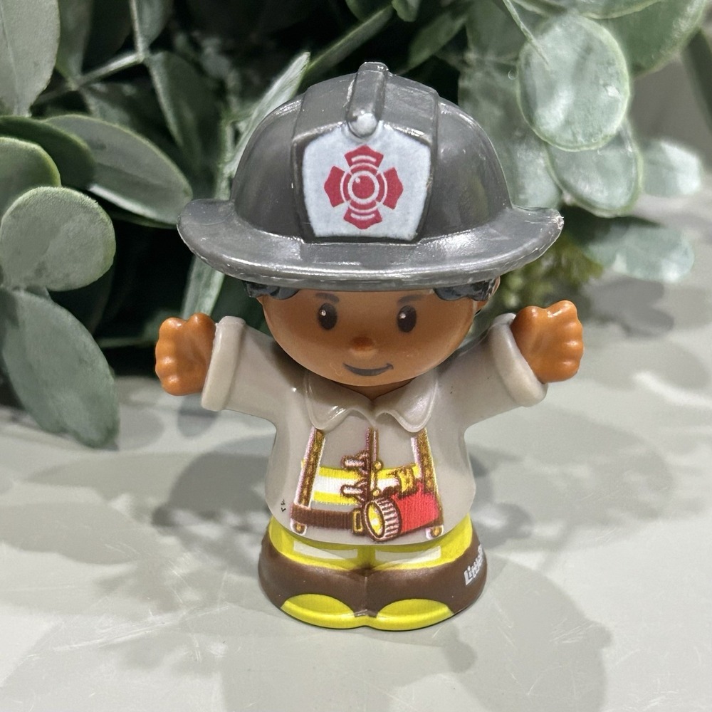 Little People African American Fire Fighter Girl Ponytail Fireman Fisher-Price